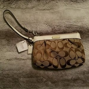 Coach Signature Pleated Medium Wristlet